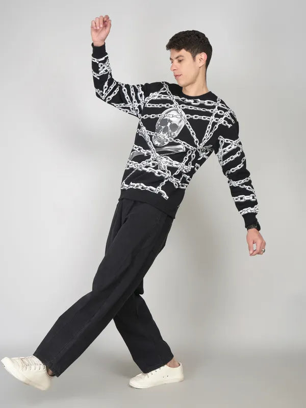Chains & Skull Sweatshirt - Black
