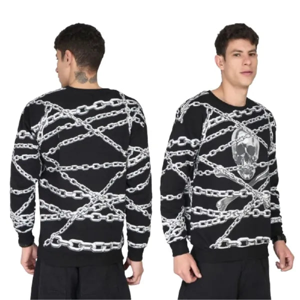 Chains & Skull Sweatshirt - Black