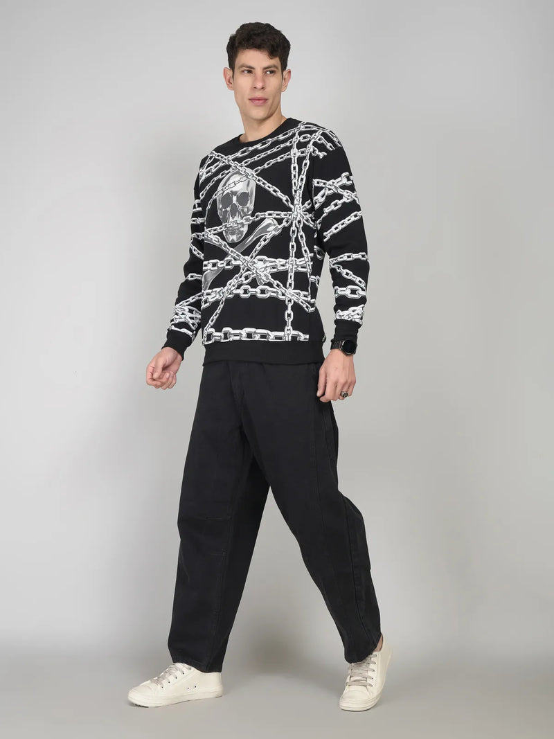 Chains & Skull Sweatshirt - Black