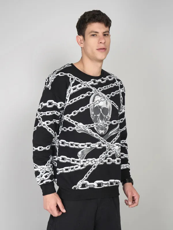 Chains & Skull Sweatshirt - Black