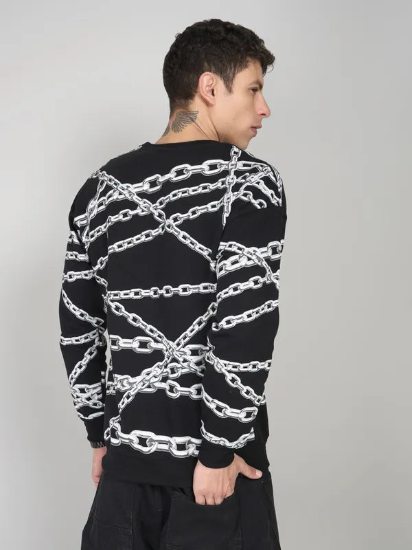 Chains & Skull Sweatshirt - Black