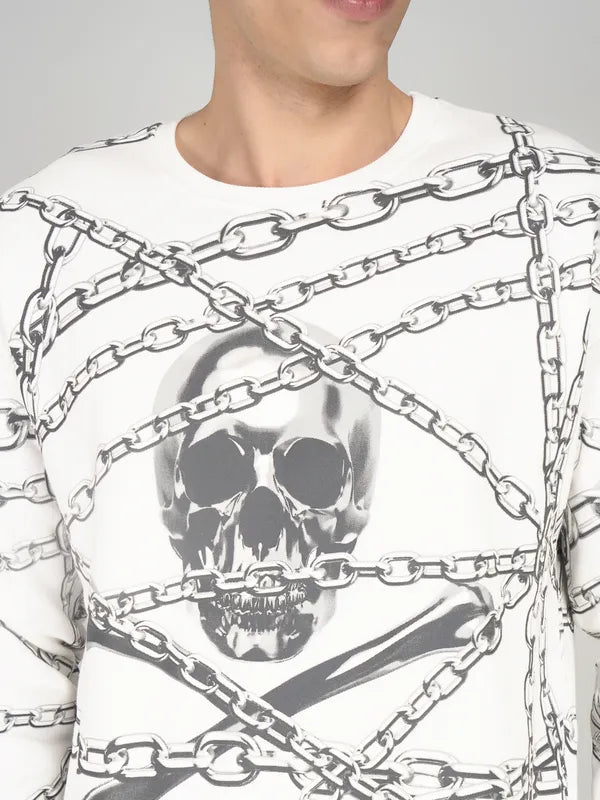 Chains & Skull Sweatshirt - White