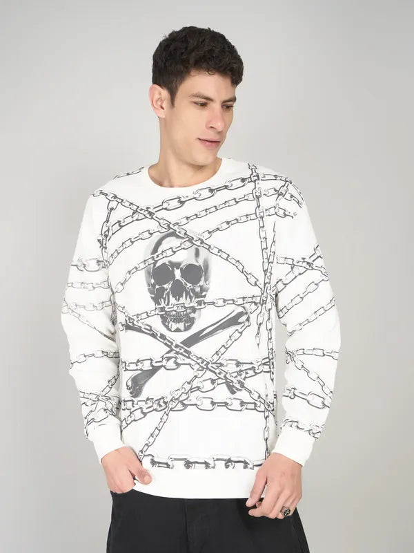 Chains & Skull Sweatshirt - White