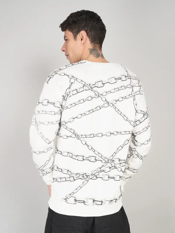 Chains & Skull Sweatshirt - White