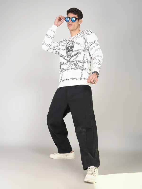 Chains & Skull Sweatshirt - White