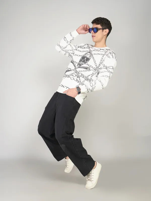 Chains & Skull Sweatshirt - White