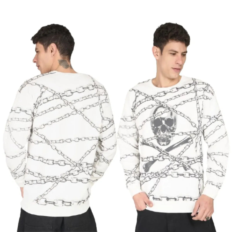 Chains & Skull Sweatshirt - White