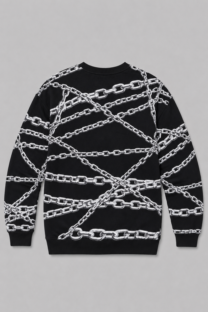 Chains & Skull Sweatshirt - Black