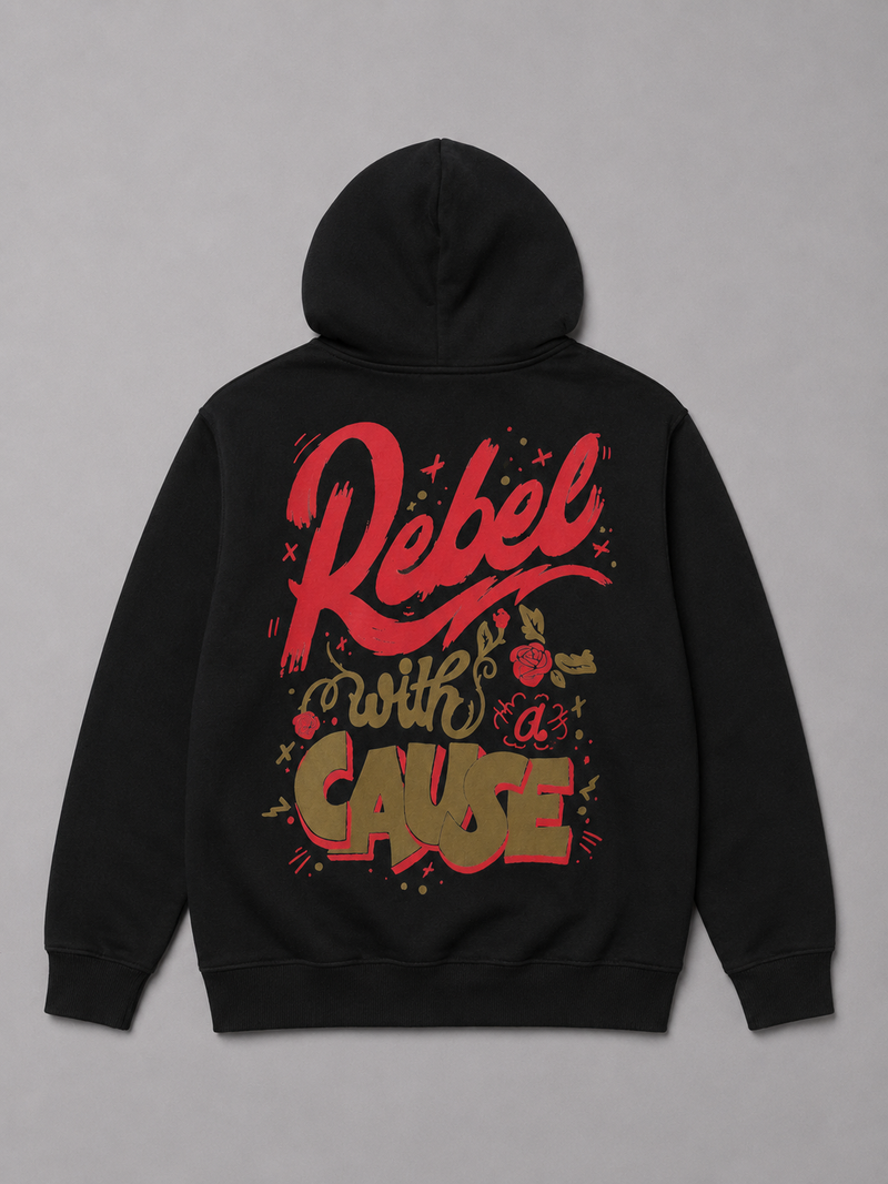 Rebel With A Cause Hoodie – Black