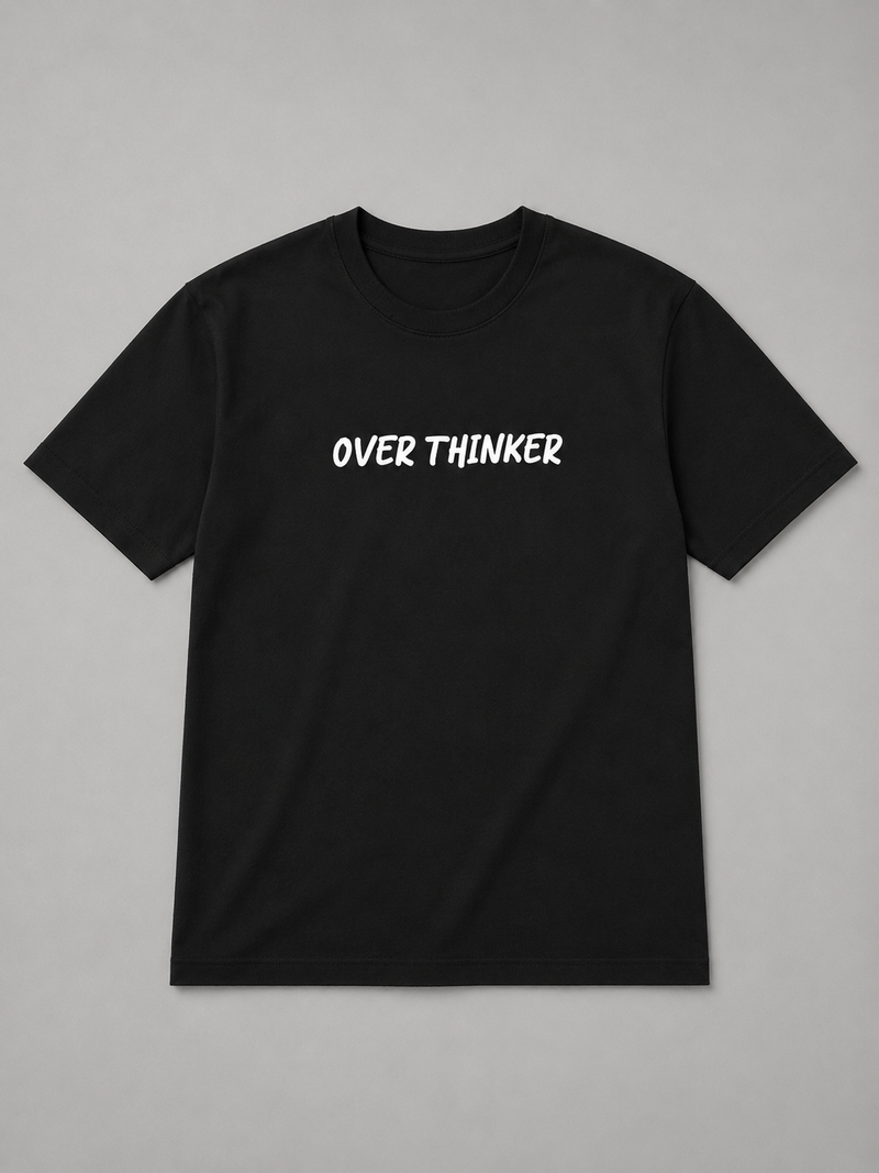 Overthinker Skull Print for Overthinking Minds Oversized T-Shirt