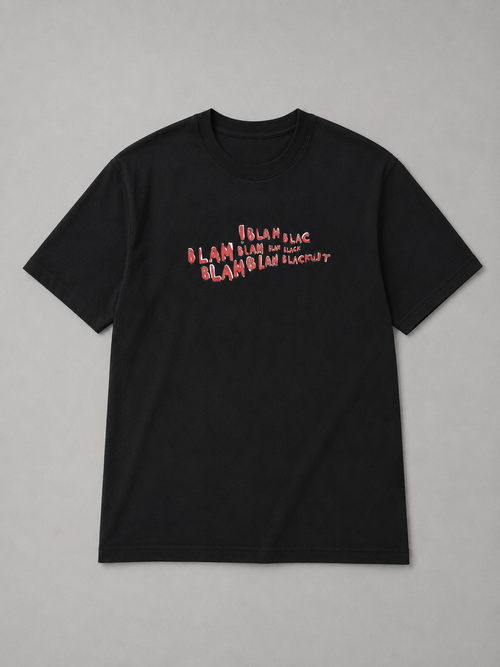 Blah Blah Blacklit Minimal Oversizsed T-Shirt