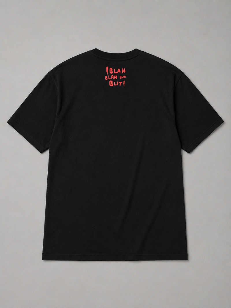 Blah Blah Blacklit Minimal Oversizsed T-Shirt