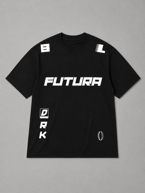 Futura Print for Futuristic Typography Lovers Oversized T-Shirt