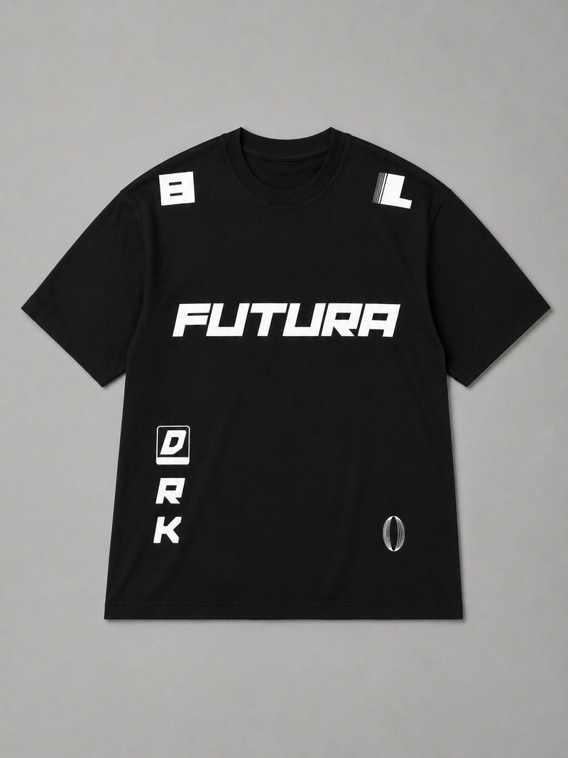 Futura Print for Futuristic Typography Lovers Oversized T-Shirt