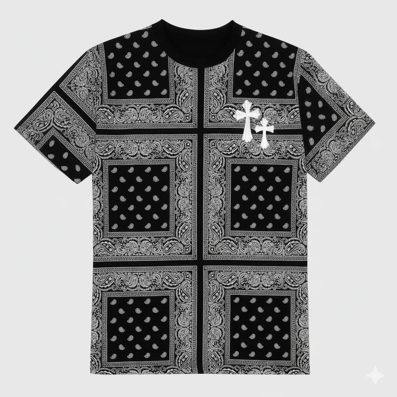 BLACKLIT TRAPSTAR 2X Black Bandana Puff Print T-shirt
