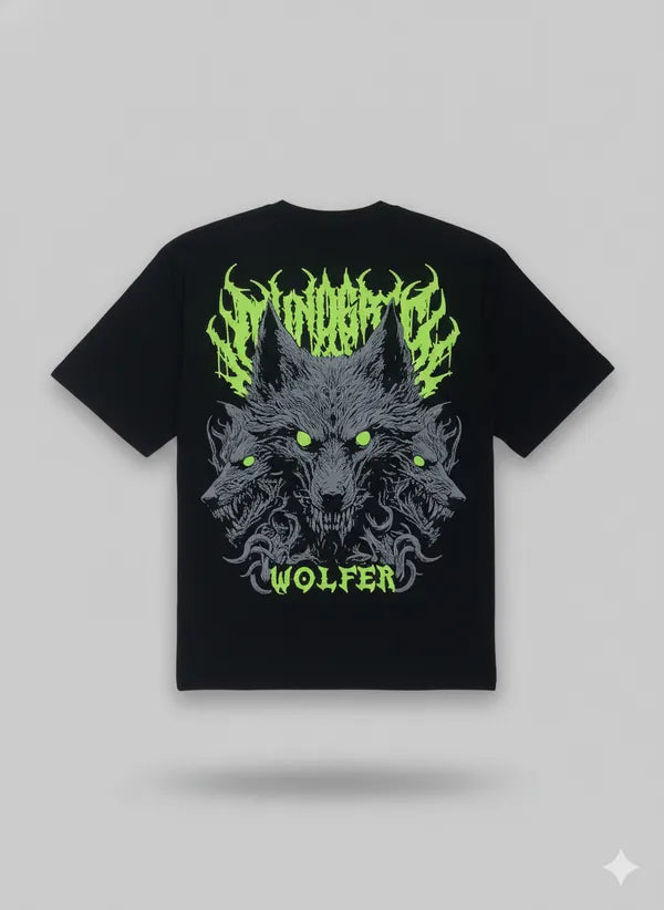 BLACKLIT - WOLFER Jungle Life in Night T-Shirt