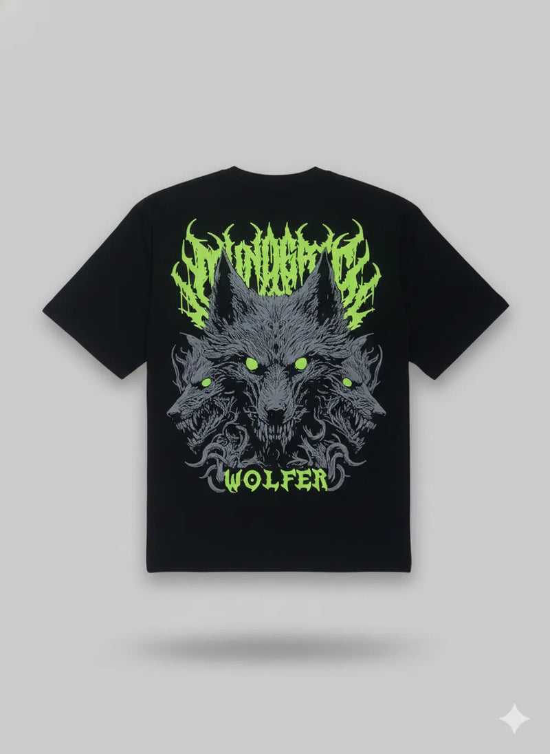 BLACKLIT - WOLFER Jungle Life in Night T-Shirt