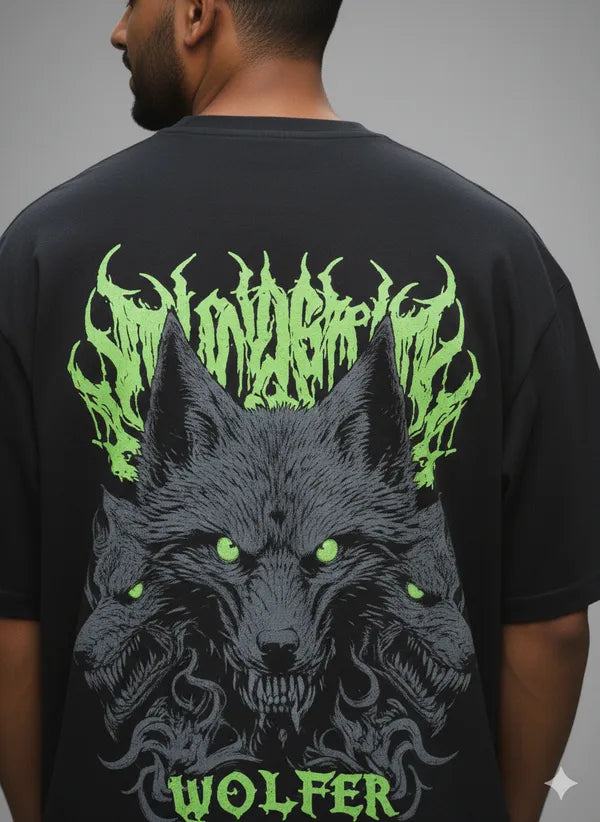 BLACKLIT - WOLFER Jungle Life in Night T-Shirt