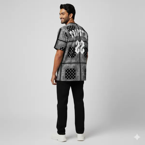 BLACKLIT TRAPSTAR 2X Black Bandana Puff Print T-shirt