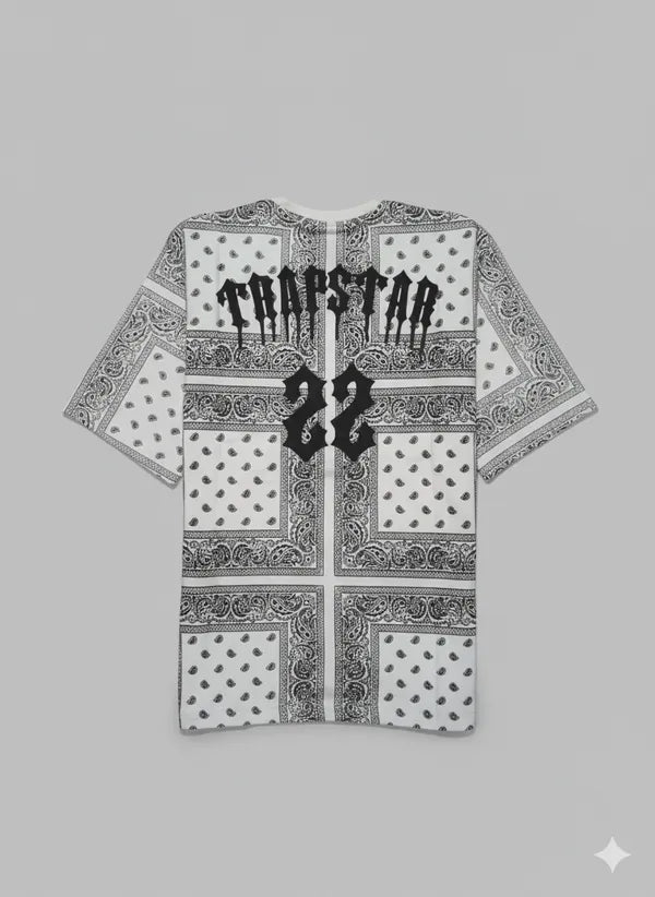BLACKLIT - TRAPSTAR 22 White Bandana Puff Print T-Shirt