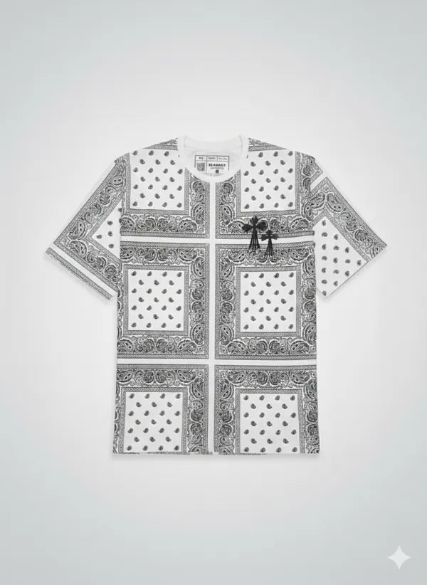 BLACKLIT - TRAPSTAR 22 White Bandana Puff Print T-Shirt